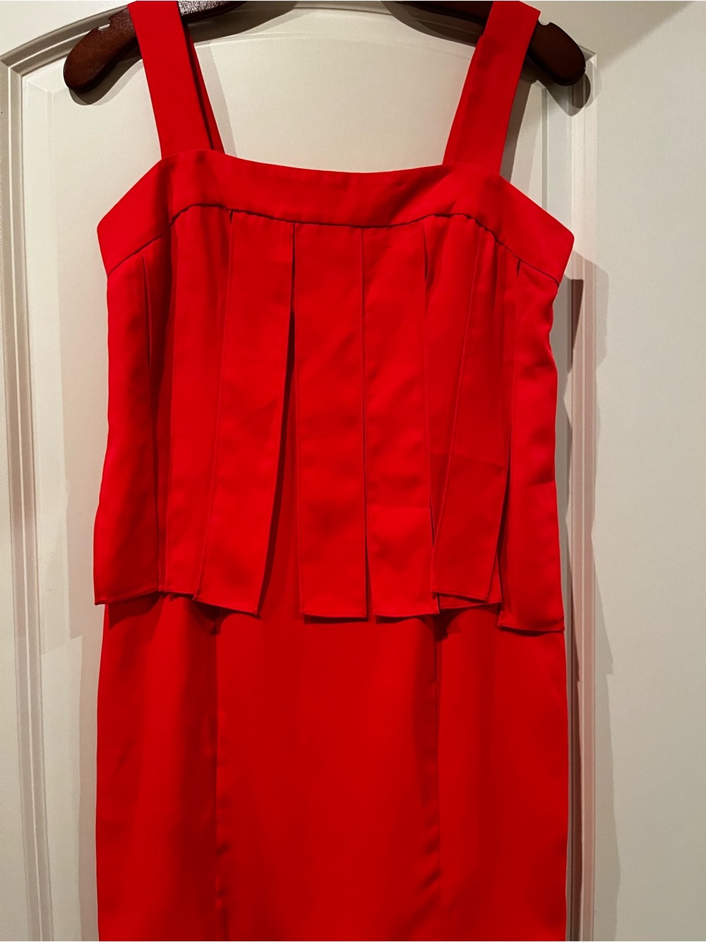 Amanda Uprichard Women’s Red Pleated Tank Dress
